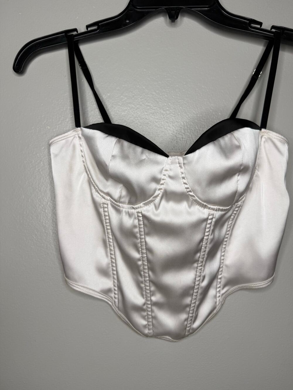 Shein White Satin Corset Top – XS